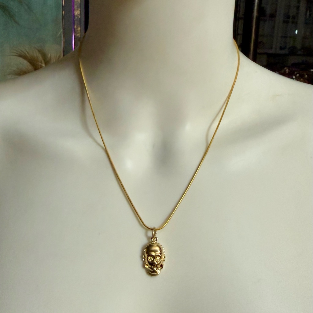 Star Wars C-3po Gold-Tone Crystal Pendant 18k/.925 Necklace